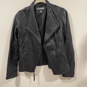 Elegant Black Leather Jacket for Women